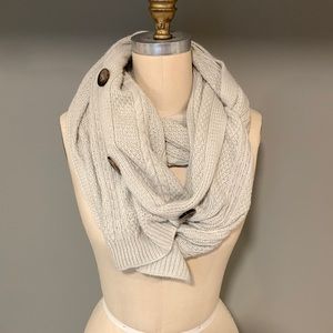BP Infinity Sweater Scarf with Buttons.